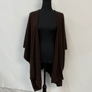 Yansi Fugel Brown Open Front Cardigan, 100% Cashmere, One Size